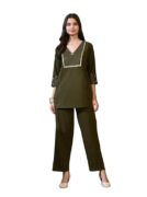 Women's Cotton Slub Embroidered Co-ord Set