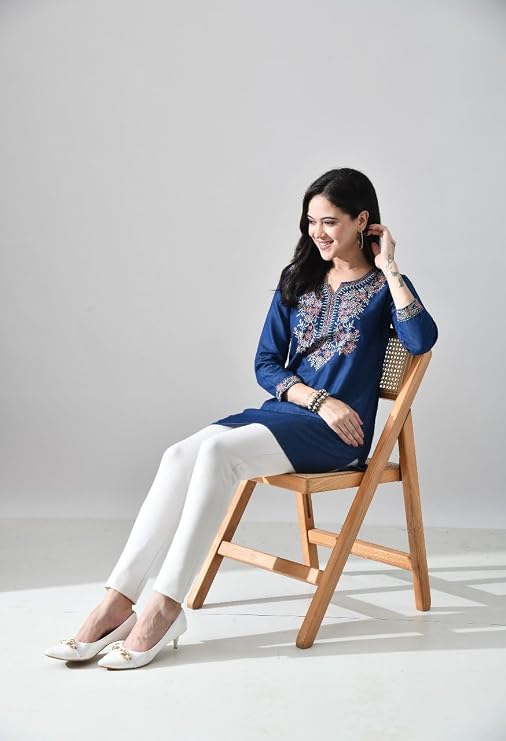 Women's Denim Multicoloured Tunic - Image 3