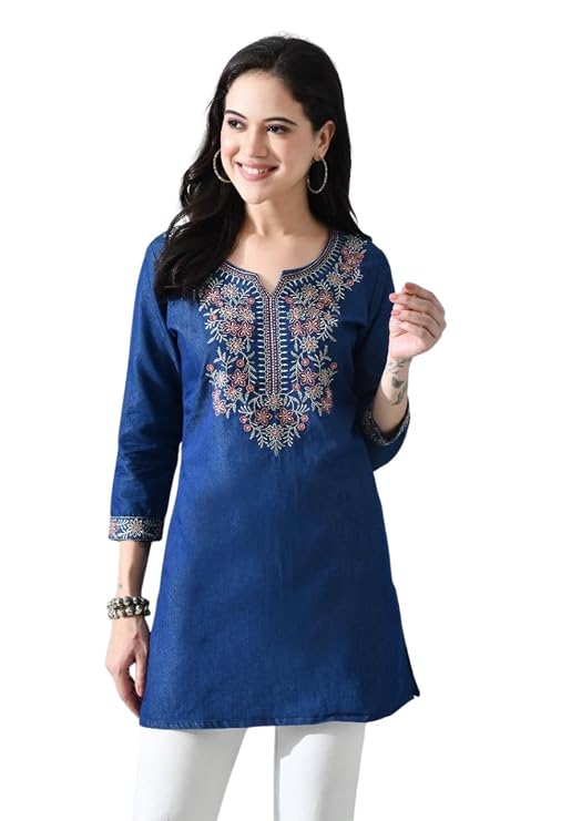 Women's Denim Multicoloured Tunic