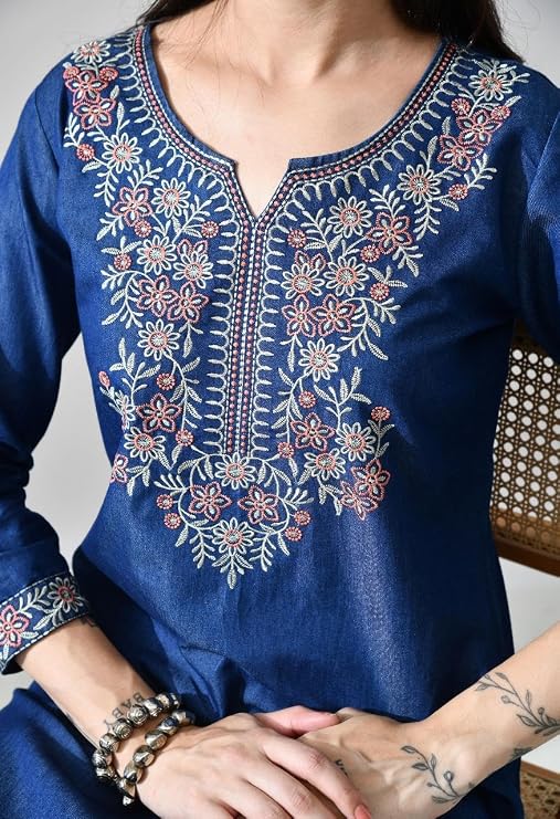 Women's Denim Multicoloured Tunic - Image 5
